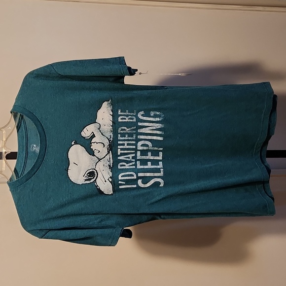 Snoopy cartoon dog blue/green m tshirt - Picture 1 of 2